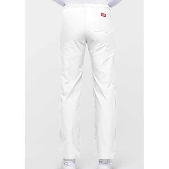 Dickies Women's Cargo Pants Scrubs Elastic Waist Pull-On White Size XL - Picture 4 of 9